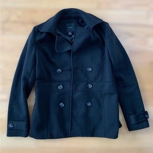 Large Forever 21 Black Cotton Pea coat